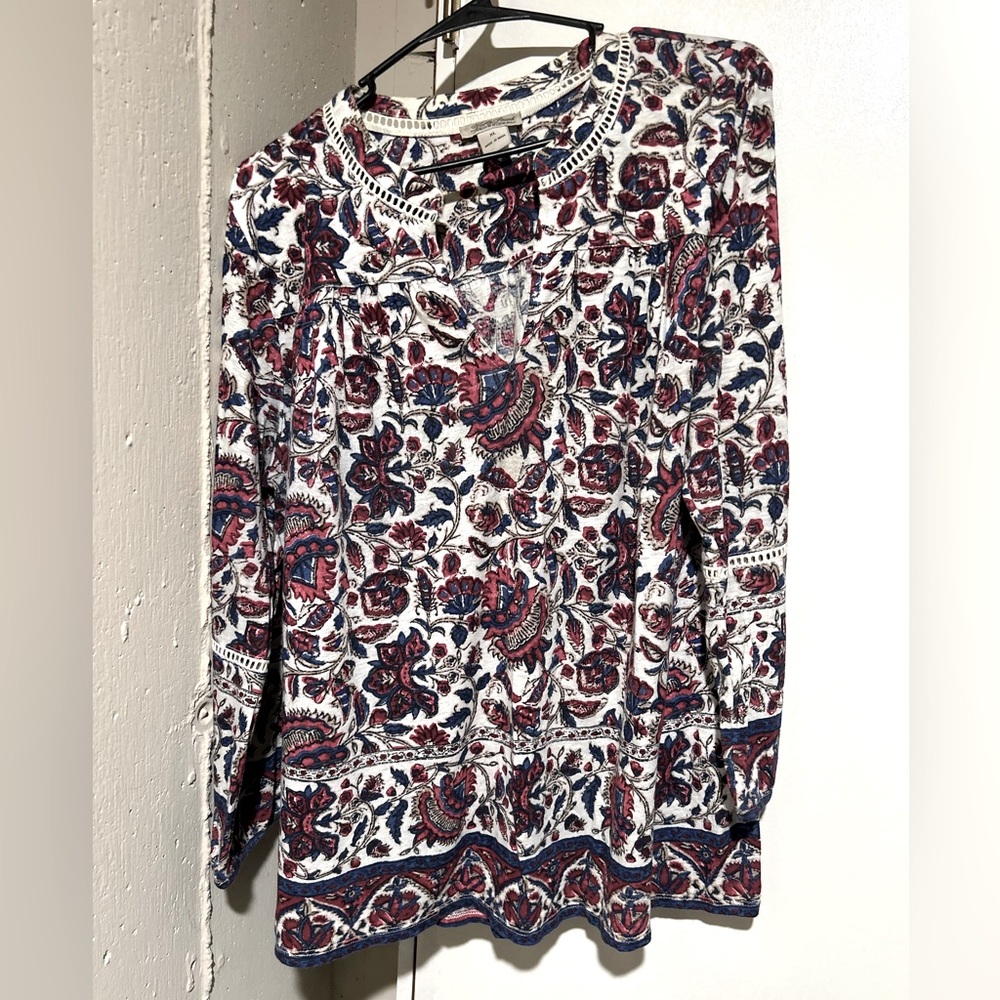 Lucky Brand Multicolor Paisley Blouse